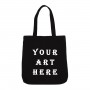 Black Zippered Canvas Tote Bag